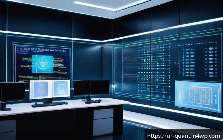 양자 보안 기술의 연구 및 개발 동향 - A futuristic quantum cryptography laboratory scene set in a high-tech environment in Karachi, Pakist...